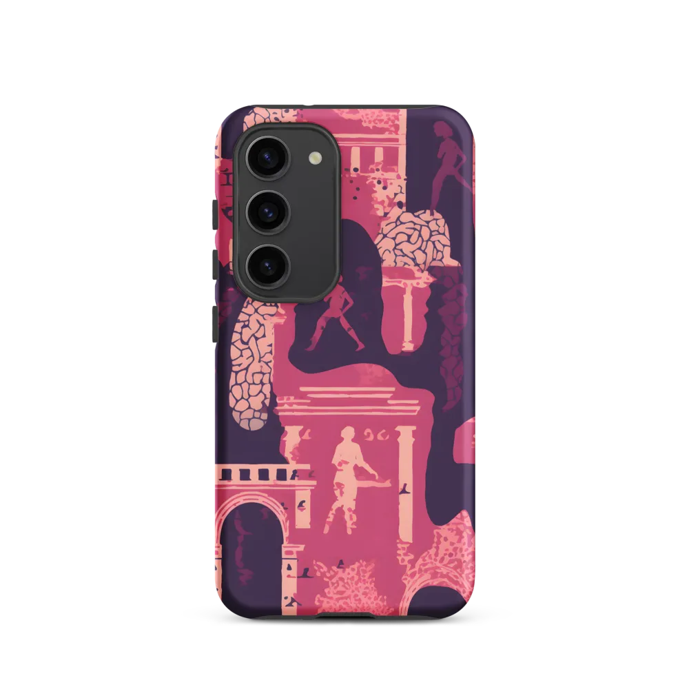 Whimsical Interplay of Figures and Architecture | Phone Case |  S23 | Tough Case | Matte