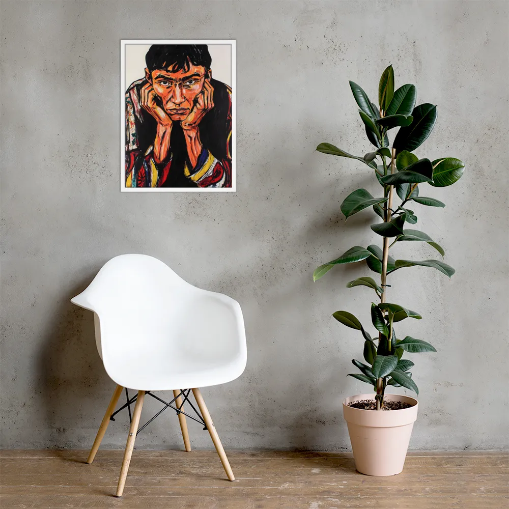 Contemplative Intensity: An Expressionist Portrait
