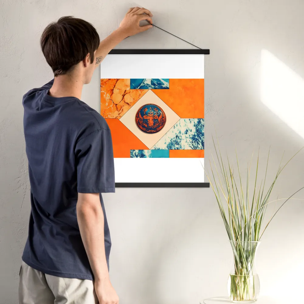 Harmonious Encounters: Abstract Geometry | Poster With Black Wood Hanger | 18″×24″