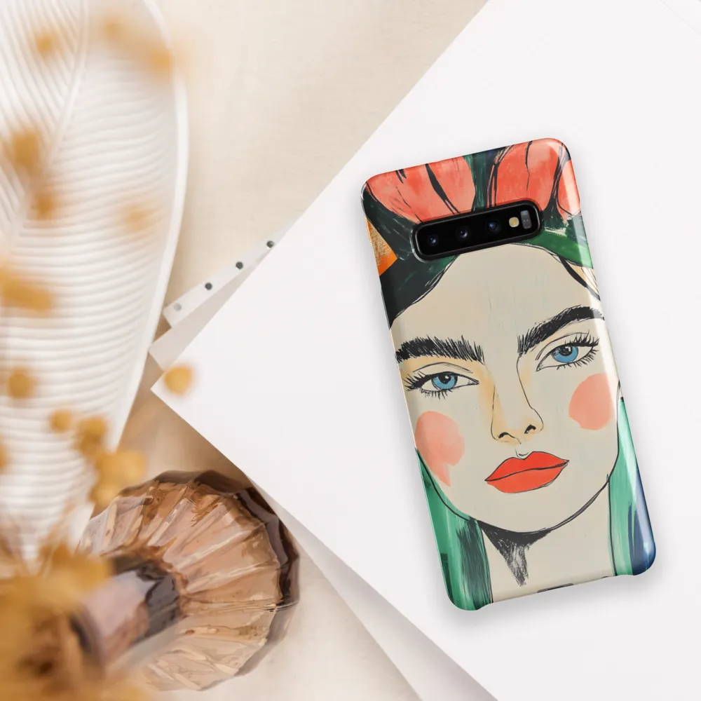 Radiant Bloom: A Serene Portrait | Phone Case |  S10 Plus | Snap Case | Glossy