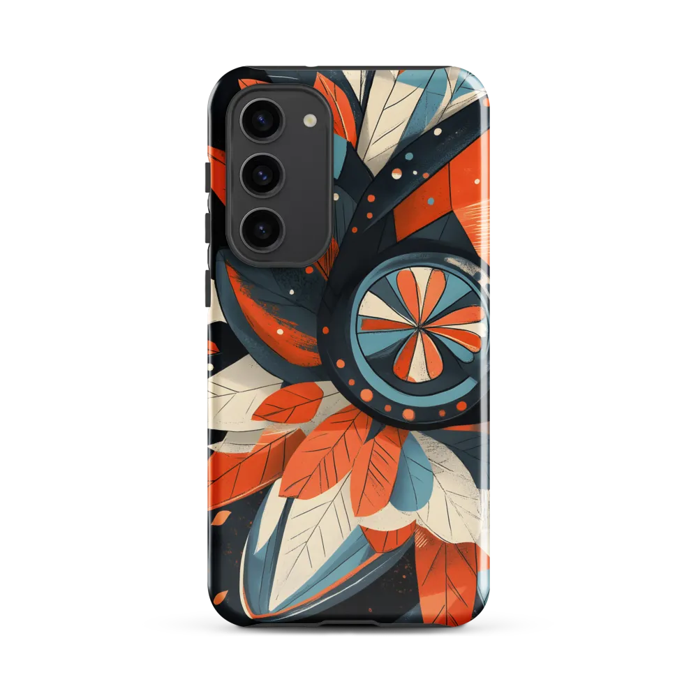 Floral Symphony in Orange and Teal