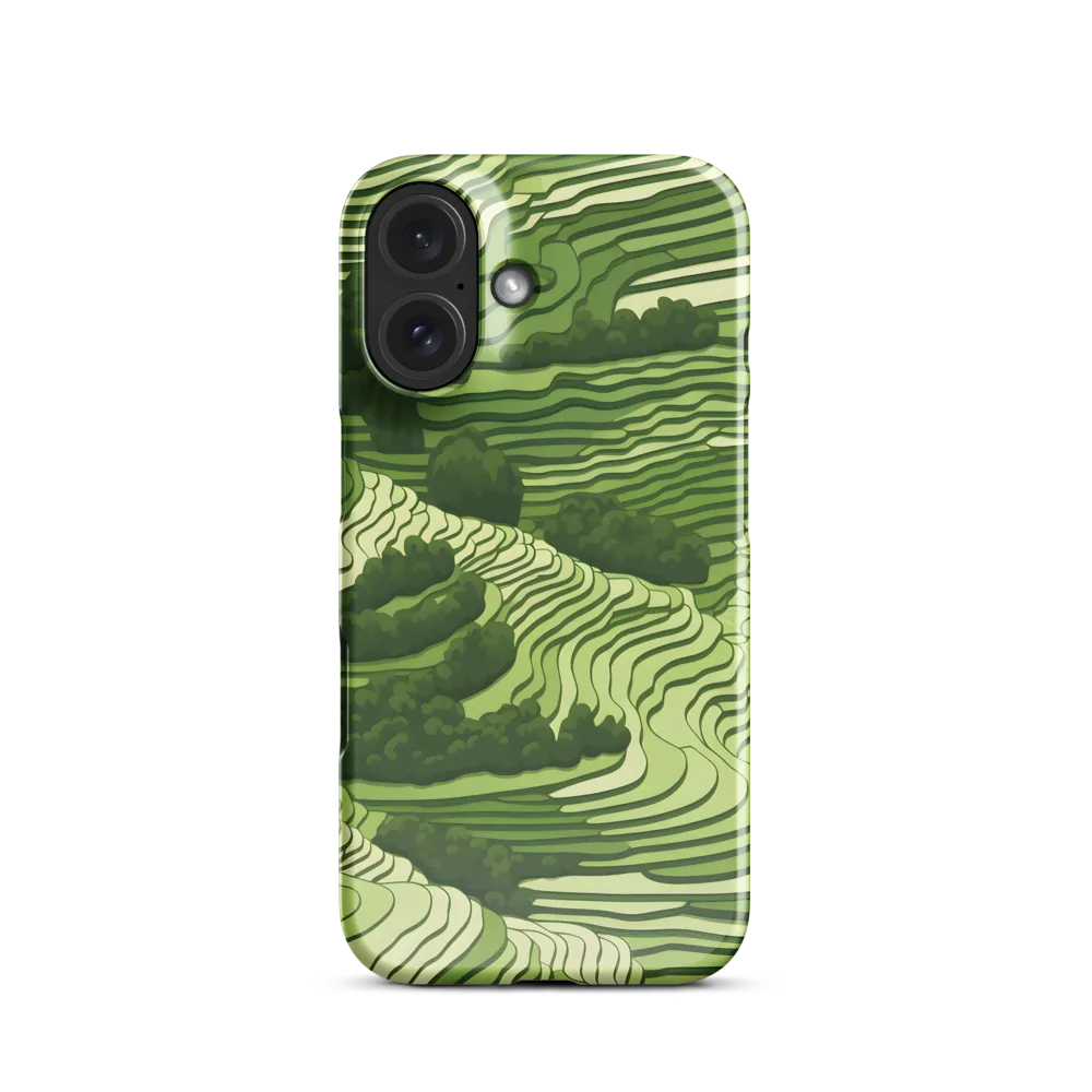 Waves of Green: An Abstract Landscape | Phone Case |  16 | Snap Case | Glossy