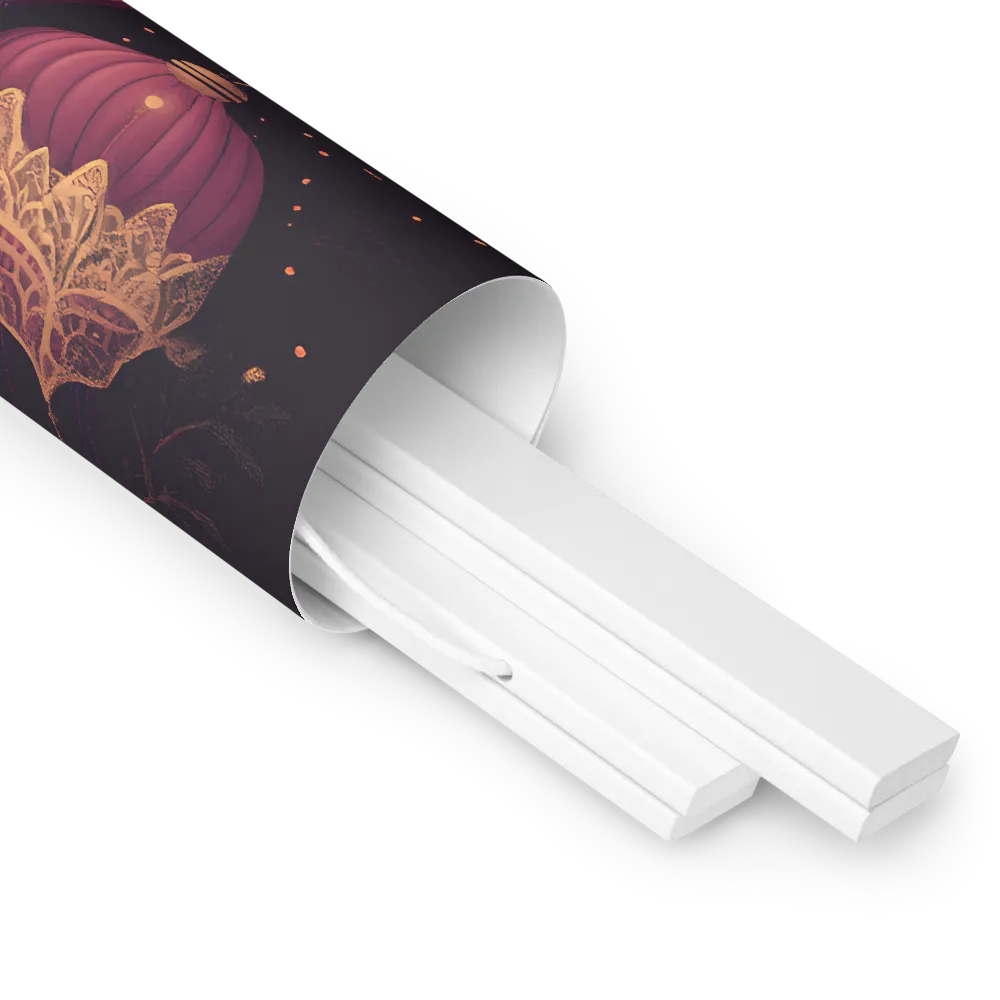 Ornate Harmony: A Digital Floral Architecture | Poster With White Wood Hanger | 16″×20″