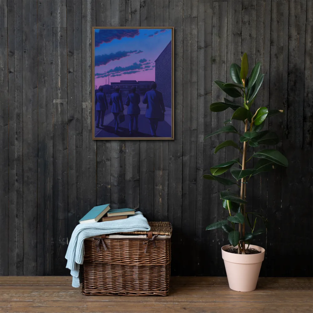 The Twilight Stroll | Canvas with Brown Frame | 20″×28″