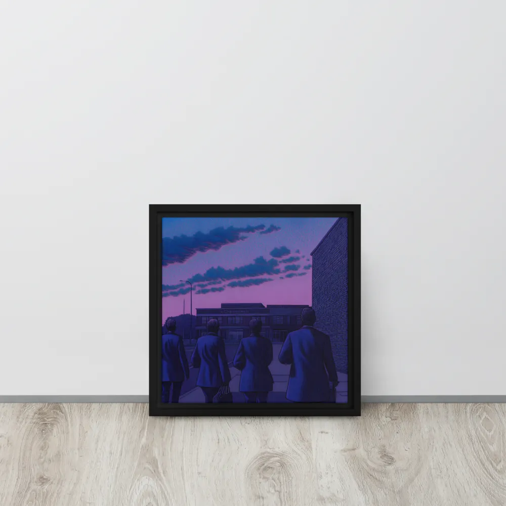 The Twilight Stroll | Canvas with Black Frame | 12″×12″