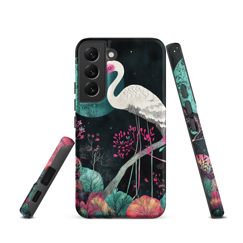 Ethereal Presence: Heron in a Floral Dreamscape