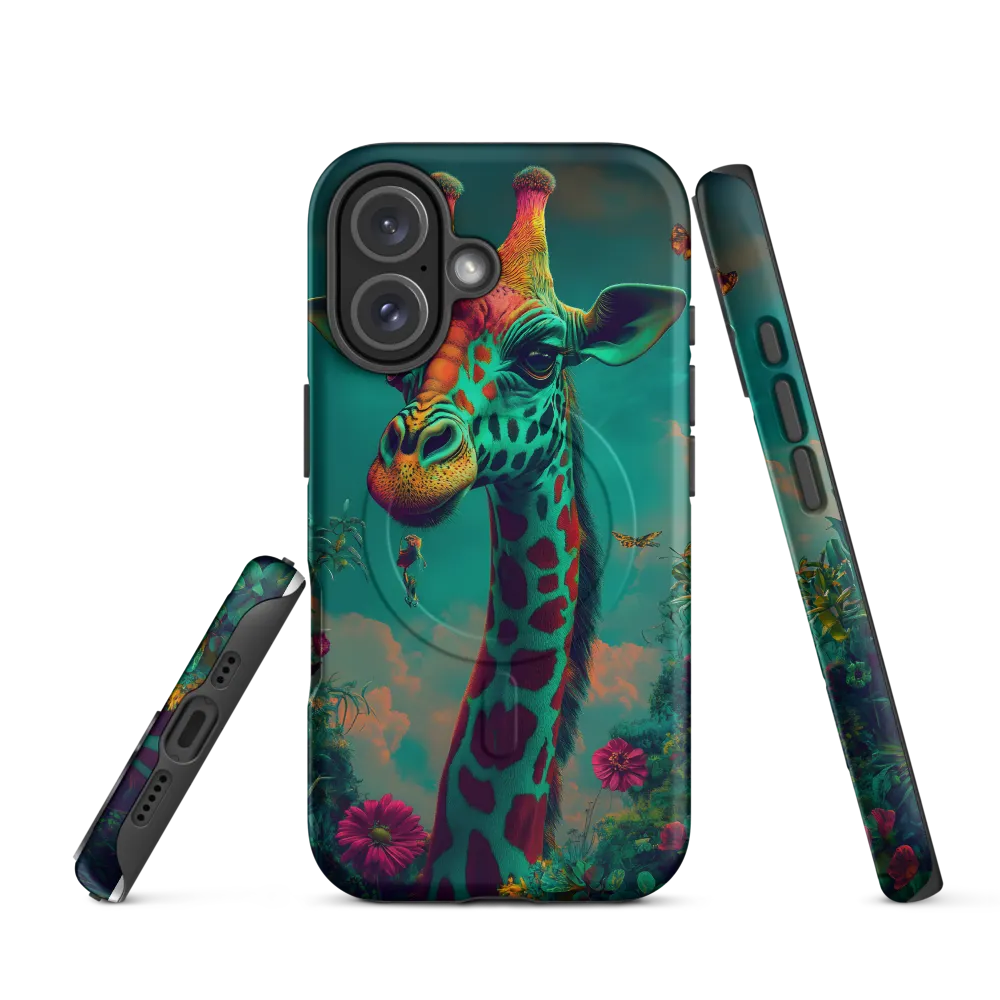 Whimsical Giraffe Among Blossoms
