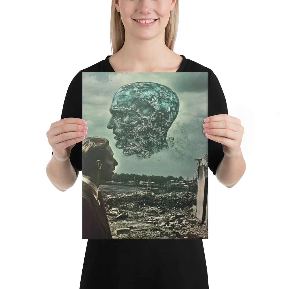 Ethereal Reflections: Identity in a Fragmented World | Canvas | 12″×16″