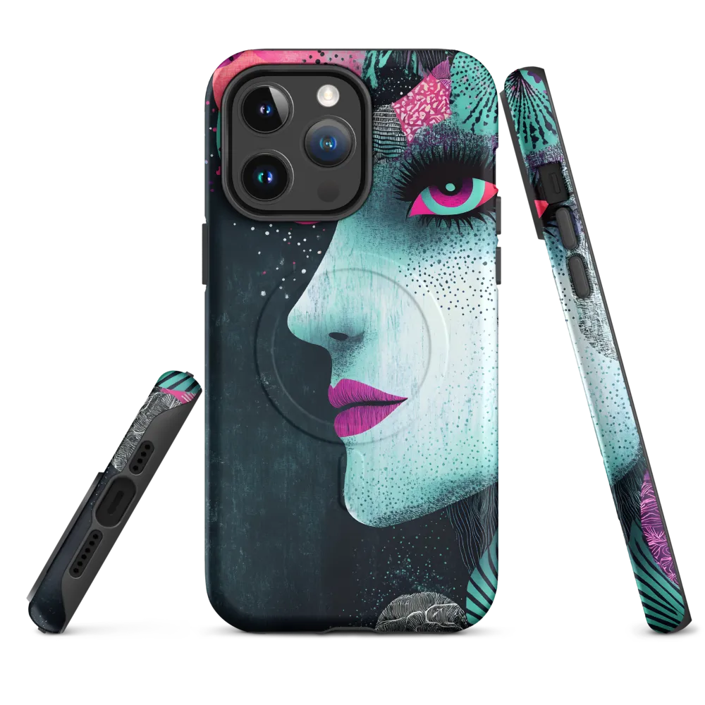 Mystical Beauty in Blue and Pink | Phone Case |  14 Pro Max | MagSafe® Tough Case | Matte