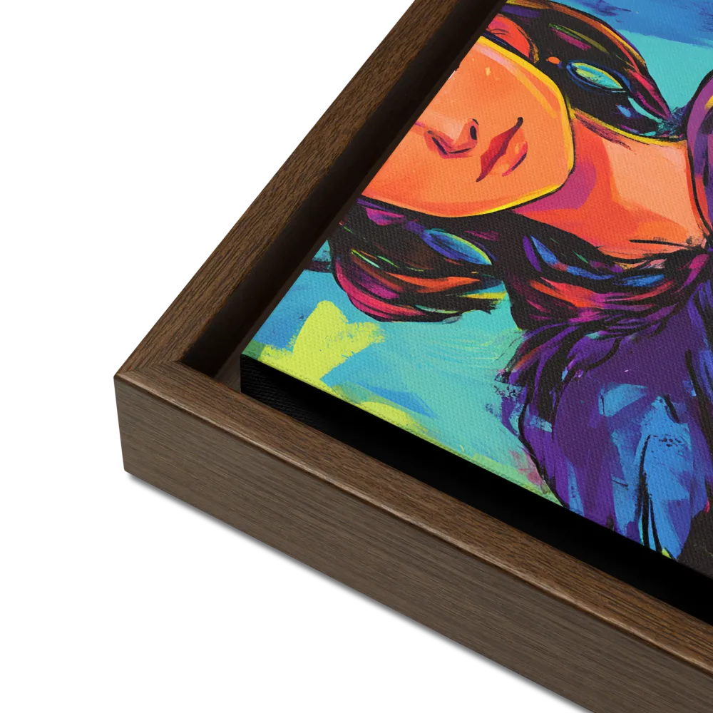Guardian of Colors | Canvas with Brown Frame | 12″×12″