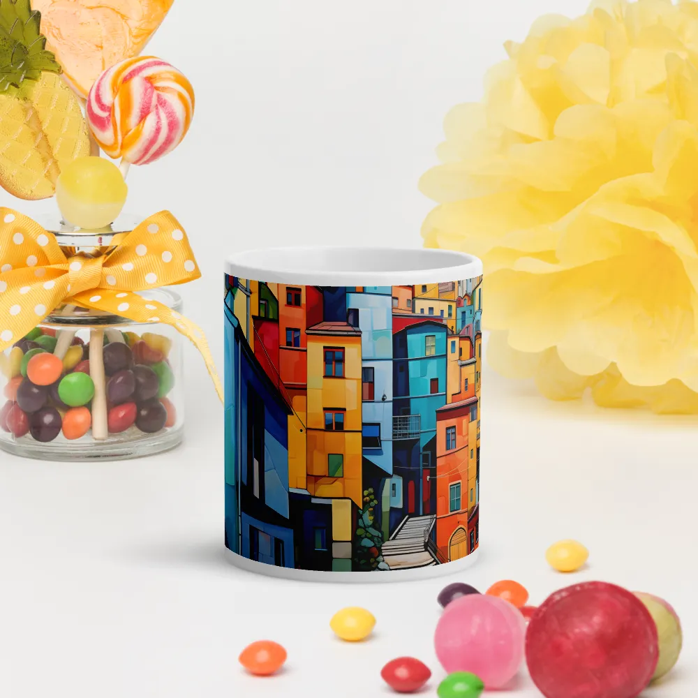 Vibrant Village: A Cubist Journey | Mugs | Multiple Sizes & Colors