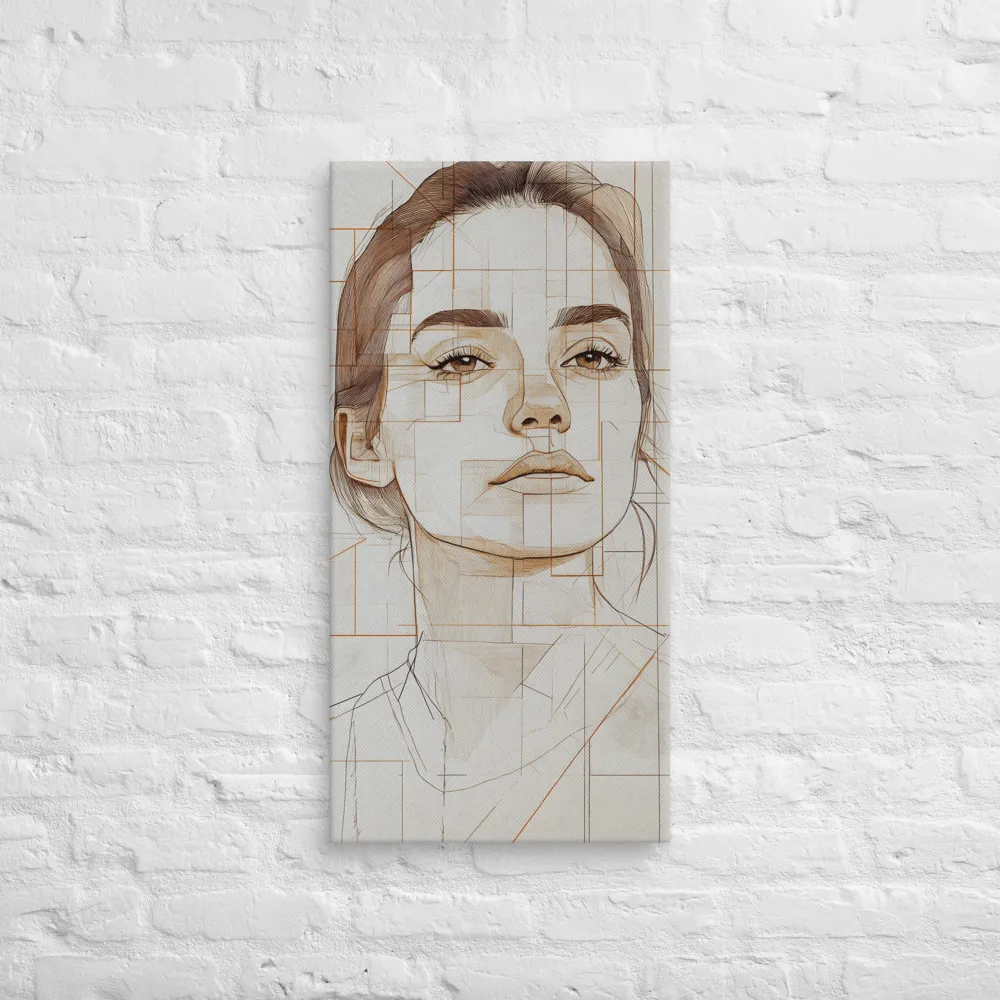 Geometric Serenity: A Minimalist Portrait | Canvas | 16″×32″