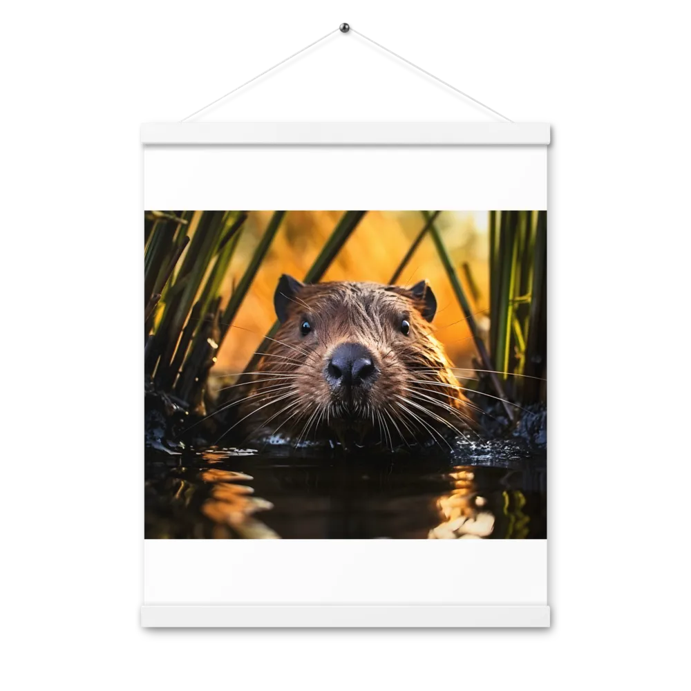 Beaver Serenity: A Natural Portrait | Poster With White Wood Hanger | 16″×20″