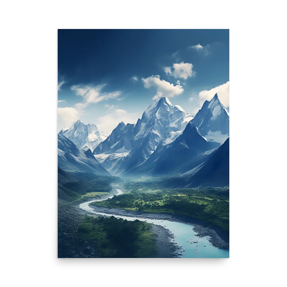 Majestic Serenity: A Landscape of Mountains and Rivers | Poster | 18″×24″