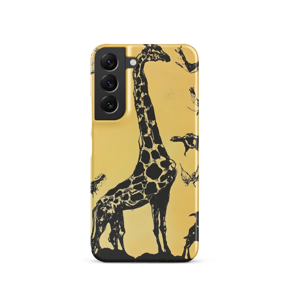 Whimsical Harmony of Giraffe and Birds
