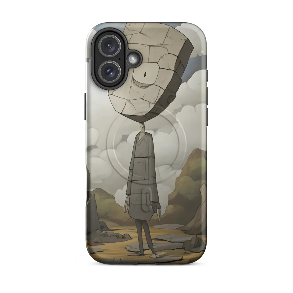 Whimsical Stone Figure in a Rocky Landscape | Phone Case |  16 Plus | MagSafe® Tough Case | Matte
