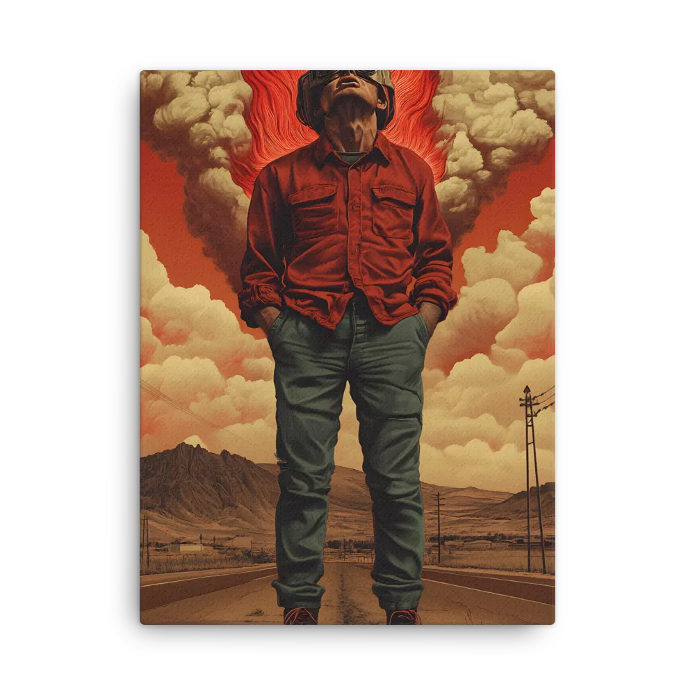 Defiant Spirit in a Surreal Landscape | Thin Canvas | 24″×32″