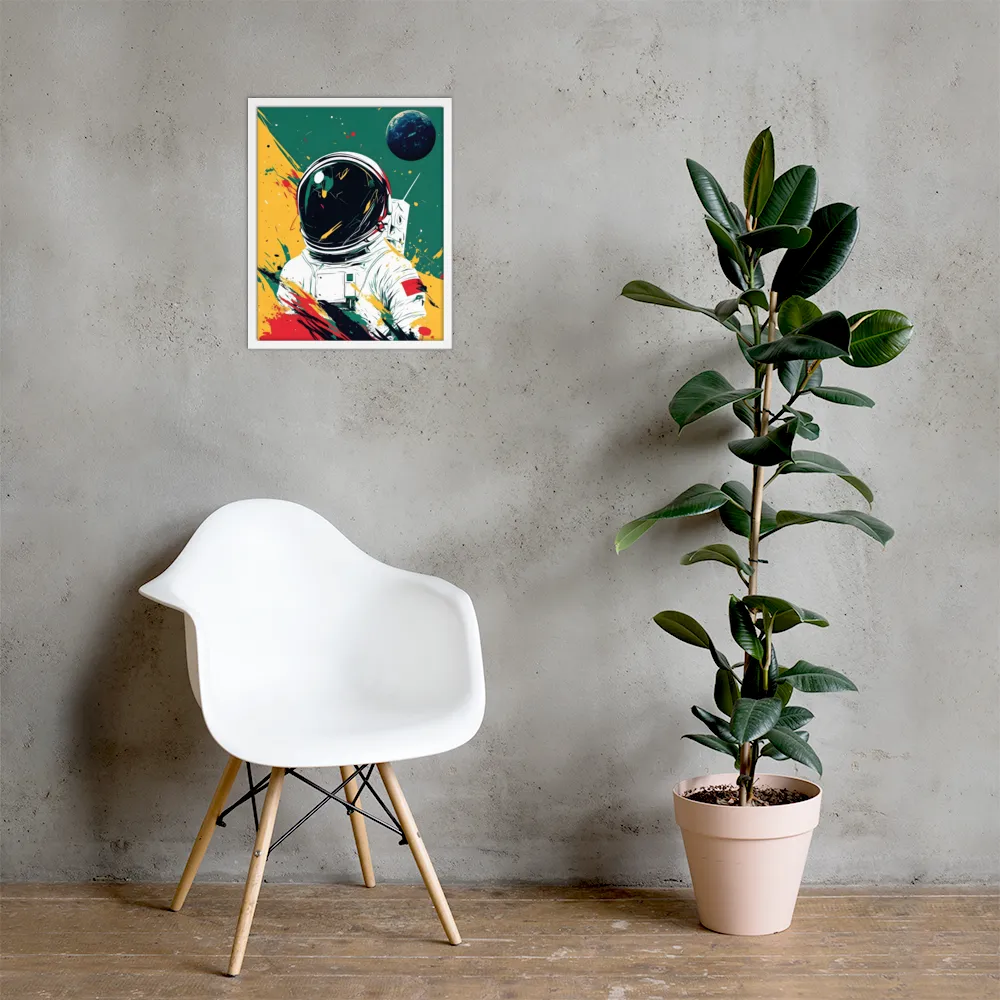 Galactic Explorer: A Modern Odyssey | Poster with White Frame | 16″×20″