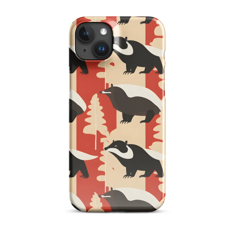 Wildlife Pattern: The Badger Tale | Phone Case |  15 Plus | Snap Case | Glossy