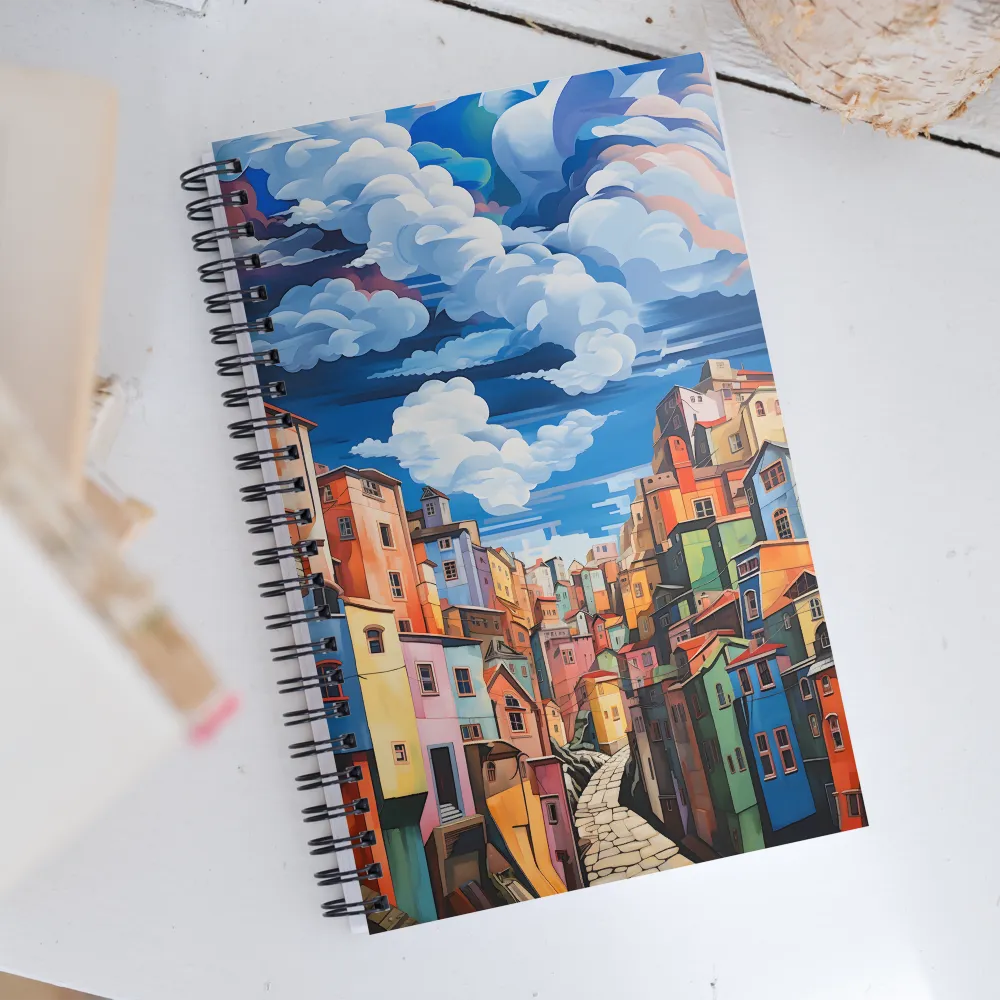 Whimsical Heights: A Vibrant Cityscape | Spiral Notebook