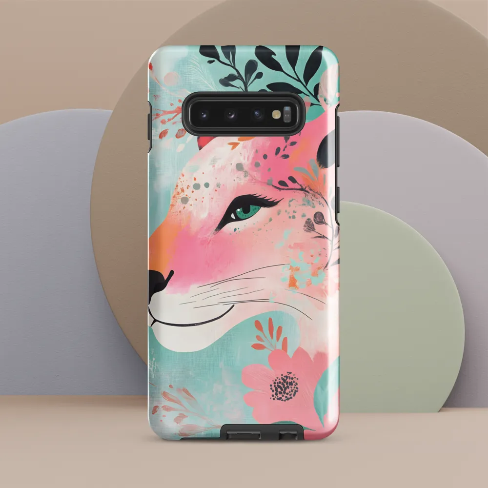 Whimsical Majesty: A Floral Lion | Phone Case |  S10 Plus | Tough Case | Glossy