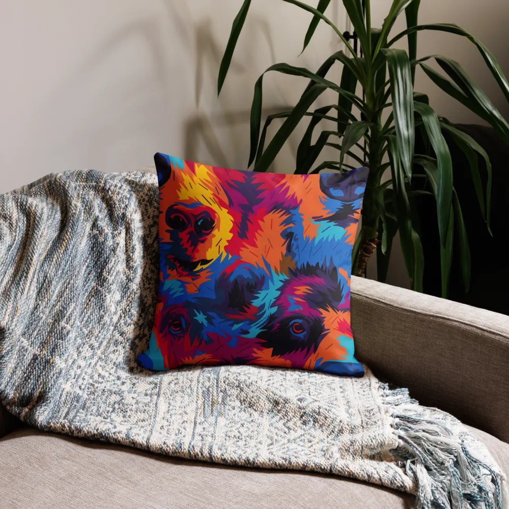 The Colorful Essence of Bears | Pillow Case | 18″×18″