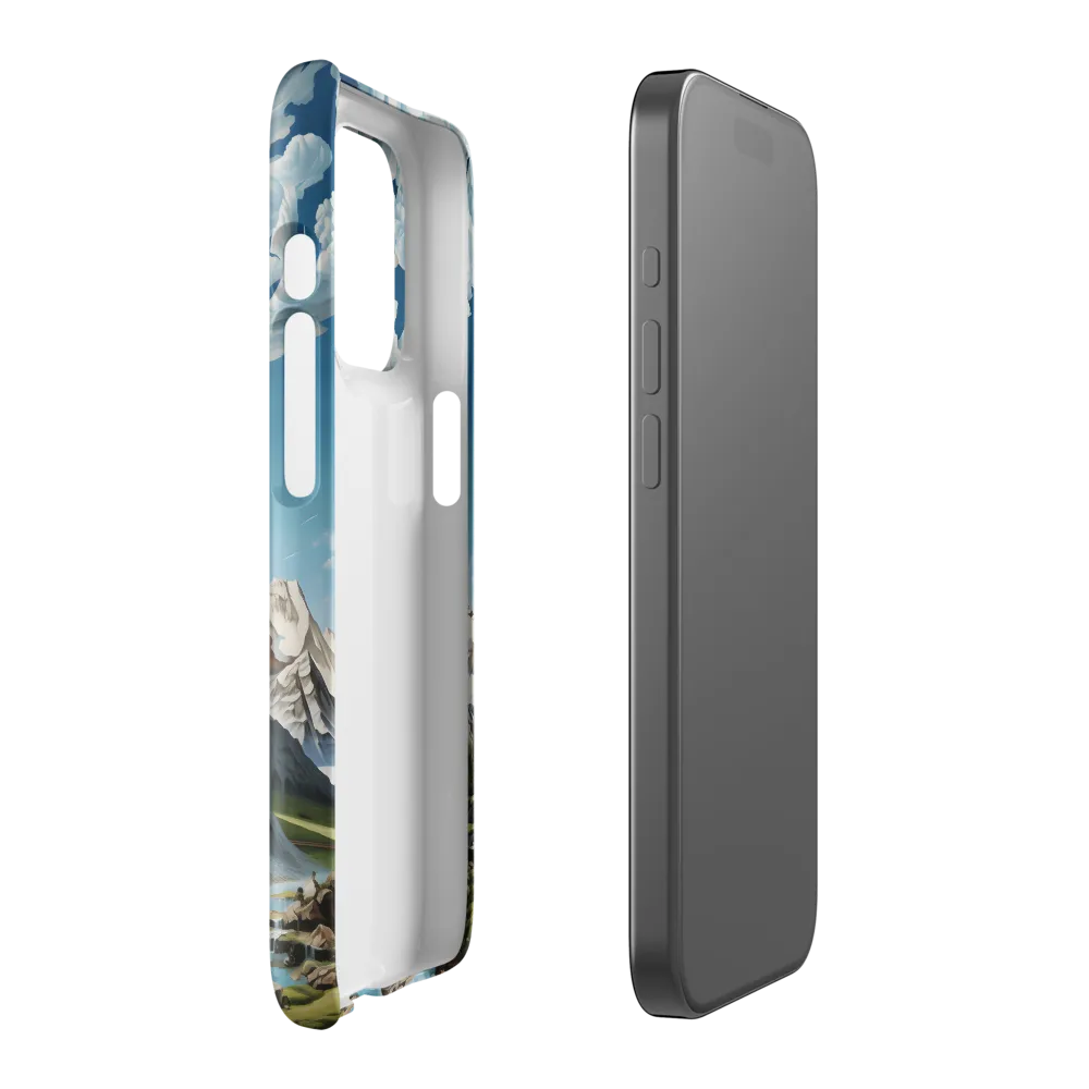 Majestic Cascade: A Mountain Masterpiece | Phone Case |  15 Pro | Snap Case | Glossy