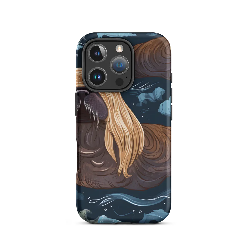 Whimsical Walruses in Deep Blue