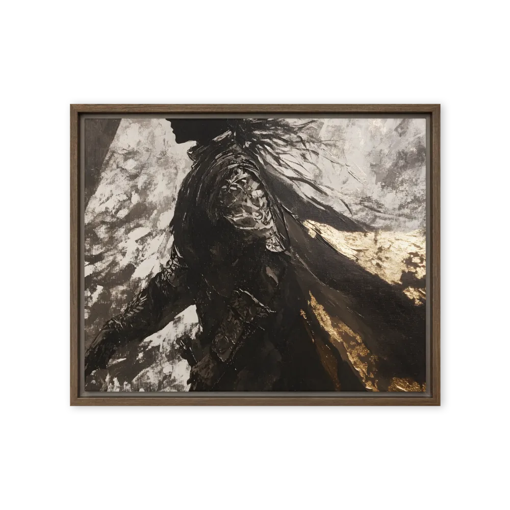 The Silhouette of Valor | Canvas with Brown Frame | 16″×20″