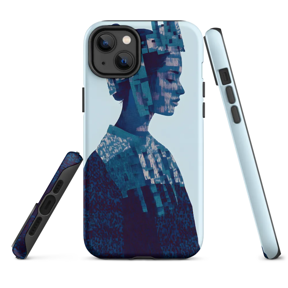 Digital Portrait in Abstract Blue