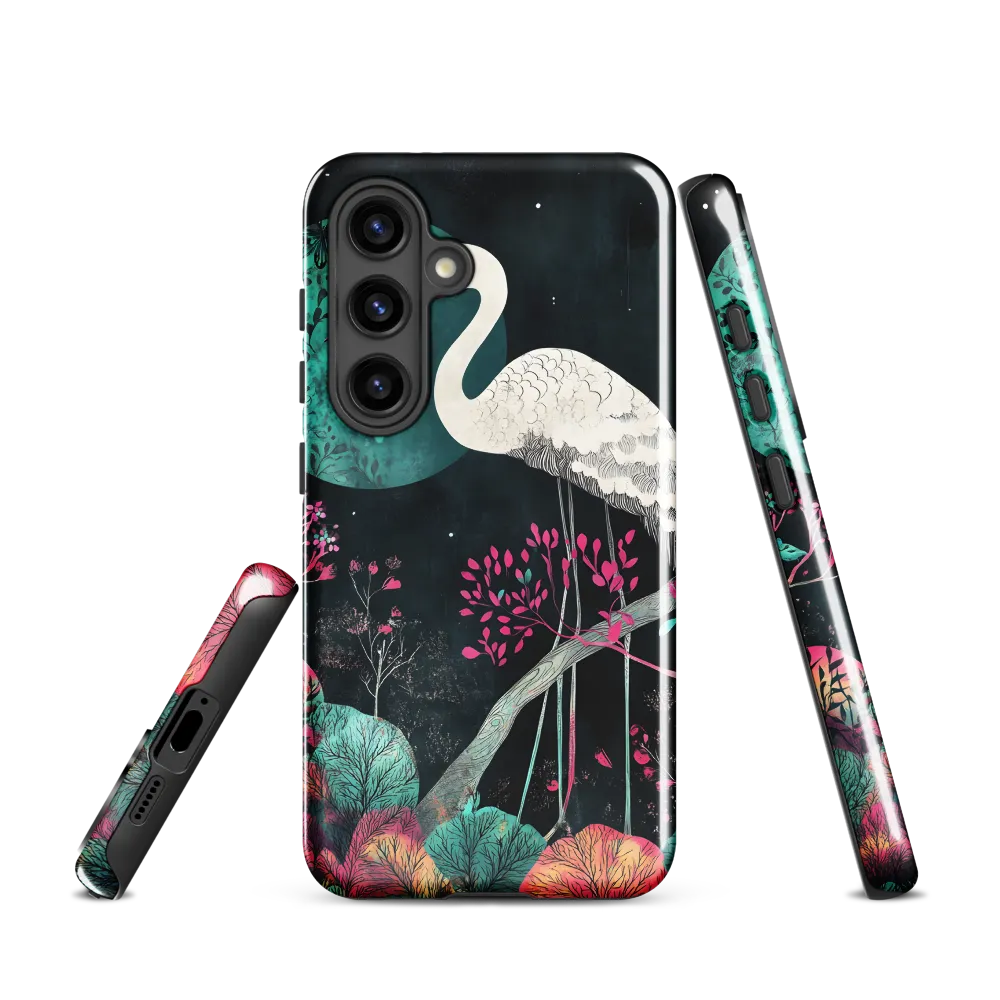Ethereal Presence: Heron in a Floral Dreamscape