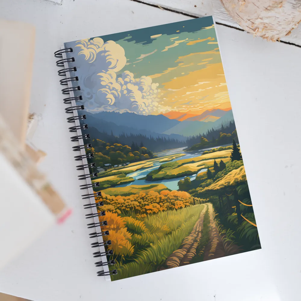 Tranquil Valley at Dusk | Spiral Notebook