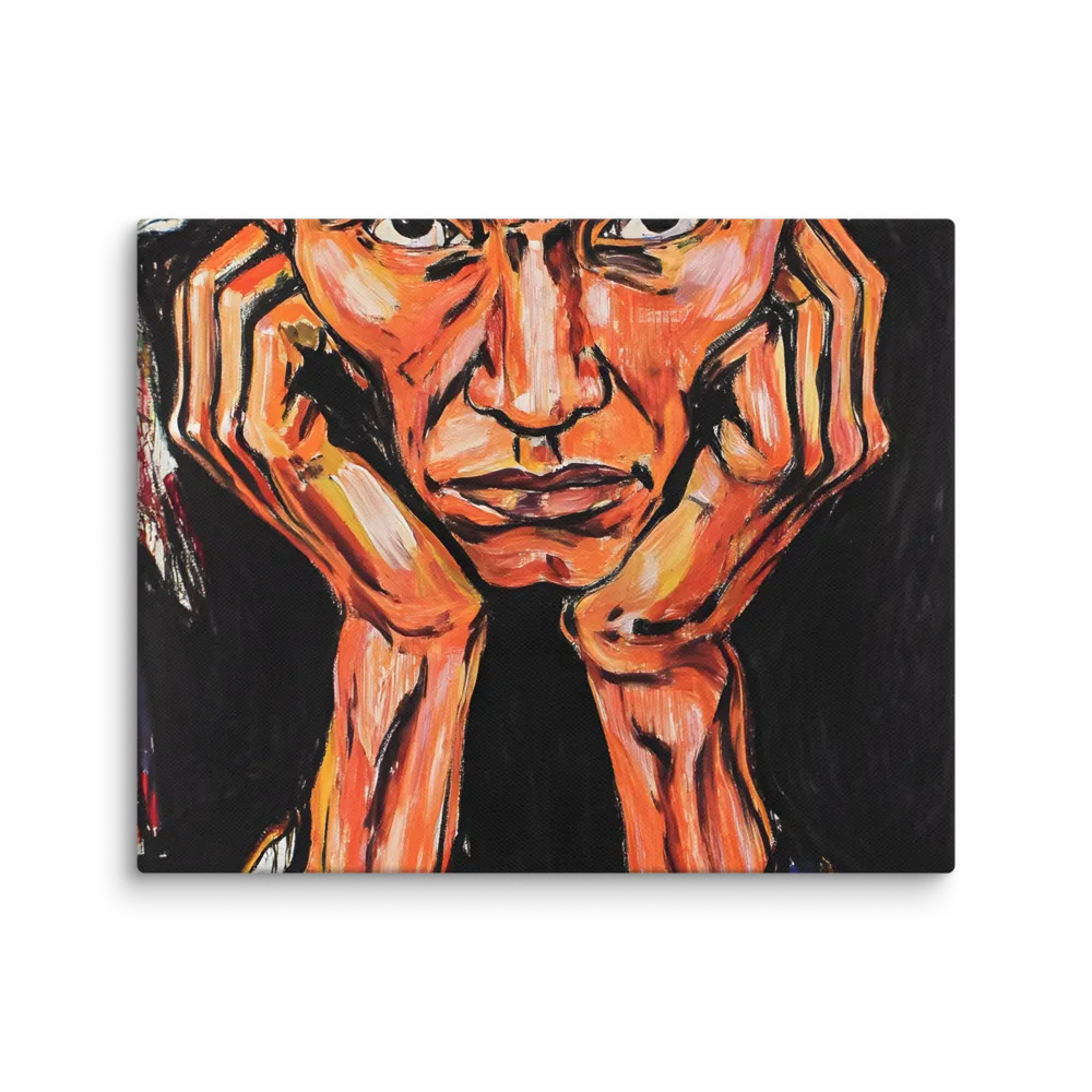 Contemplative Intensity: An Expressionist Portrait