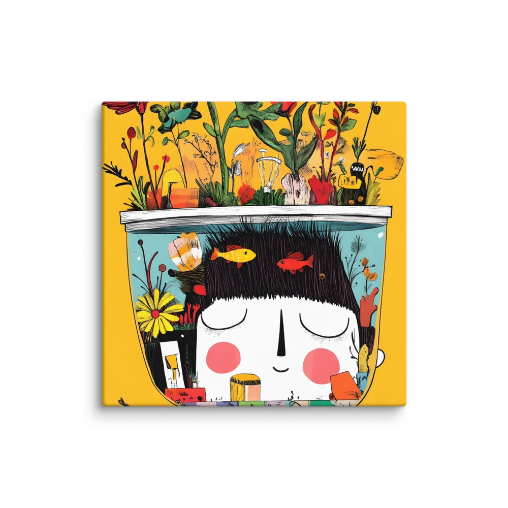 Whimsical Garden Head | Canvas | 30″×30″