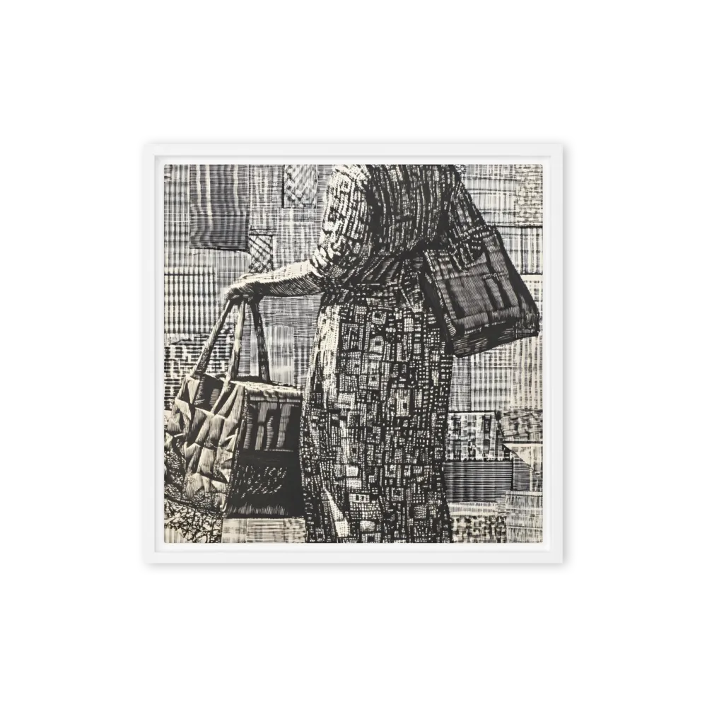 Urban Reflections: A Shopping Narrative | Canvas with White Frame | 16″×16″