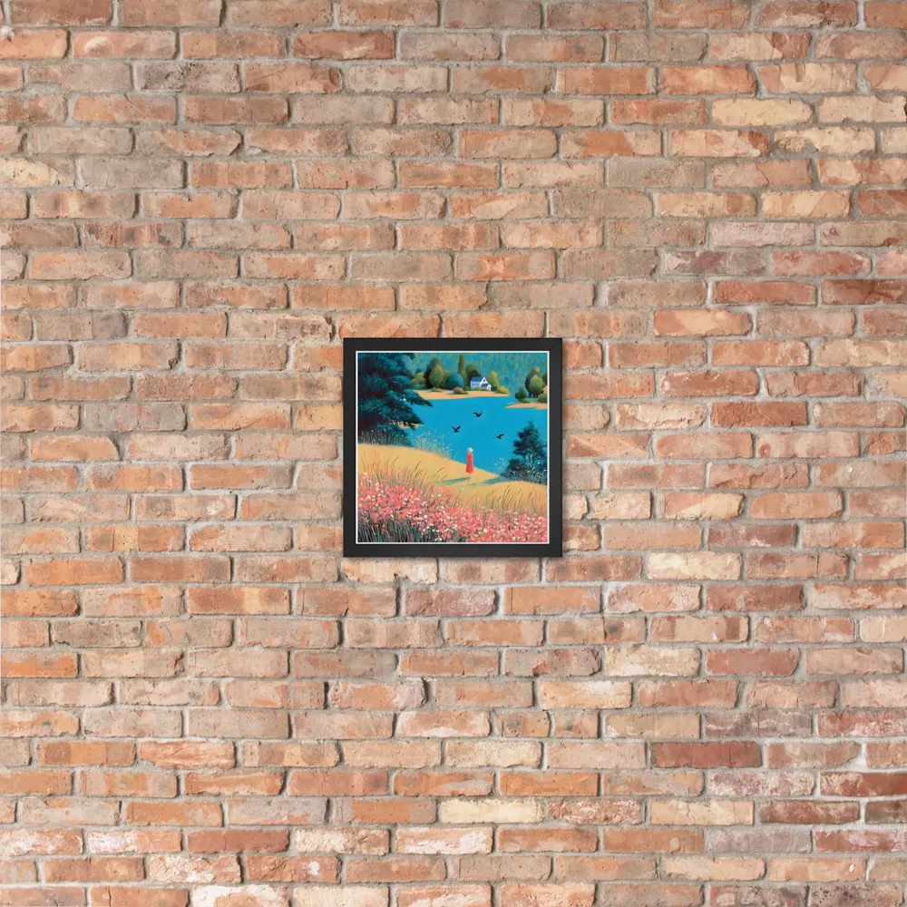 Lakeside Reverie 
 Poster with Black Frame | 12″x 12″