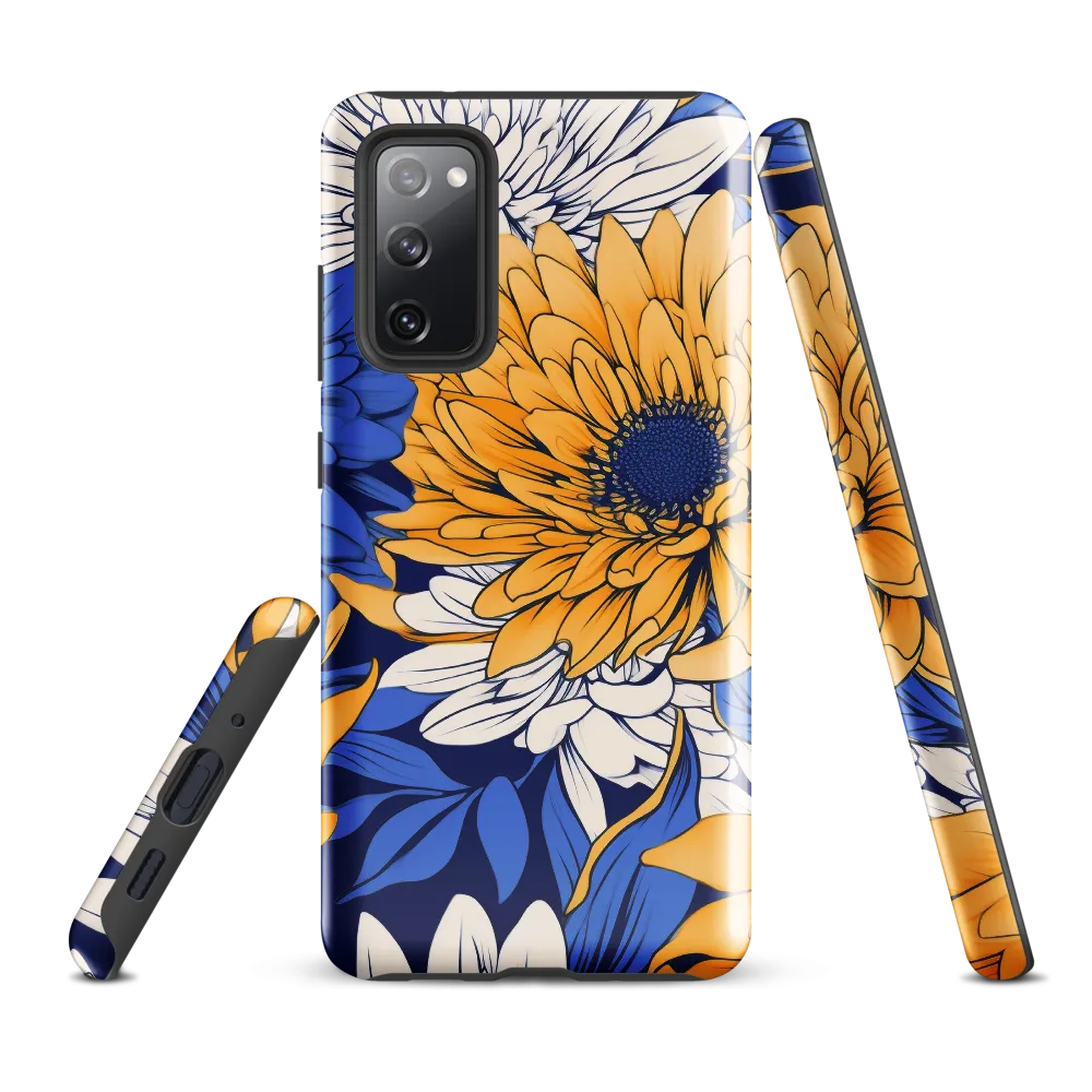 Floral Harmony in Blue and Yellow