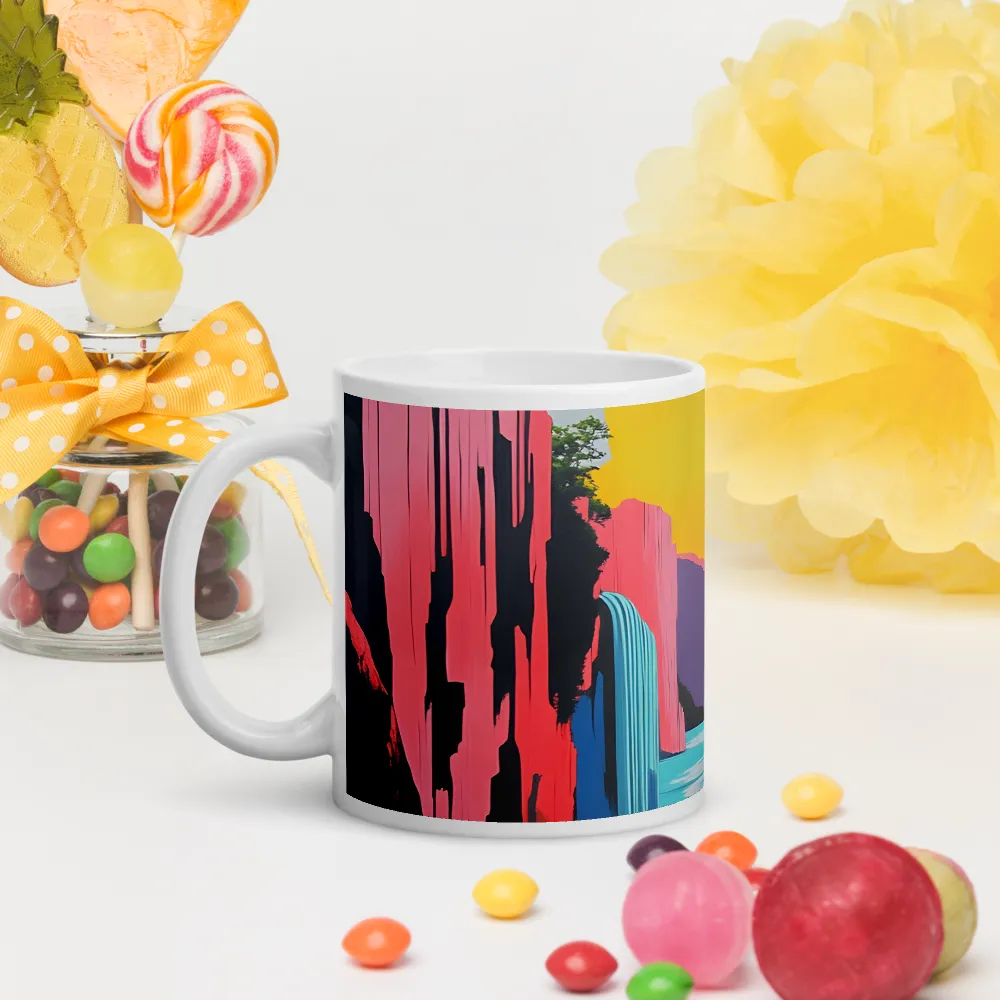 Dreamscape of Pink Cliffs and Turquoise Waters | Mugs | Multiple Sizes & Colors