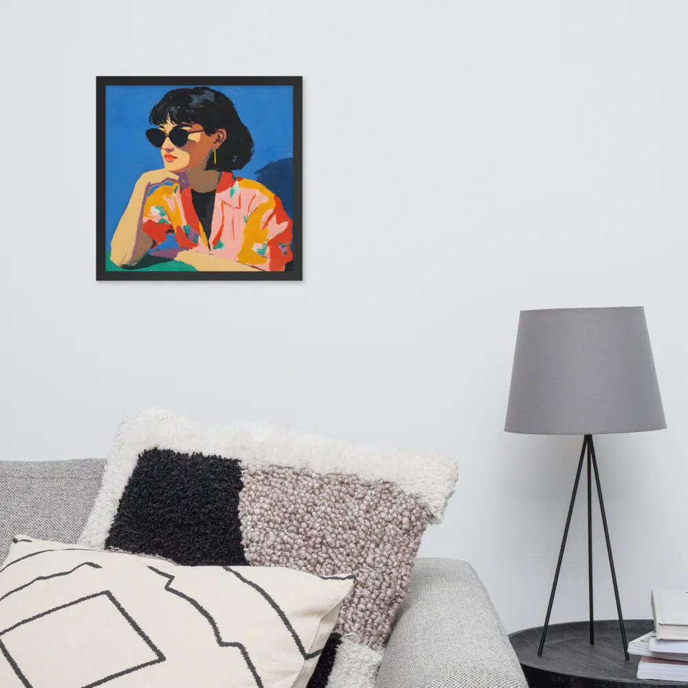 Sunglass Reverie 
 Poster with Black Frame | 16″x 16″
