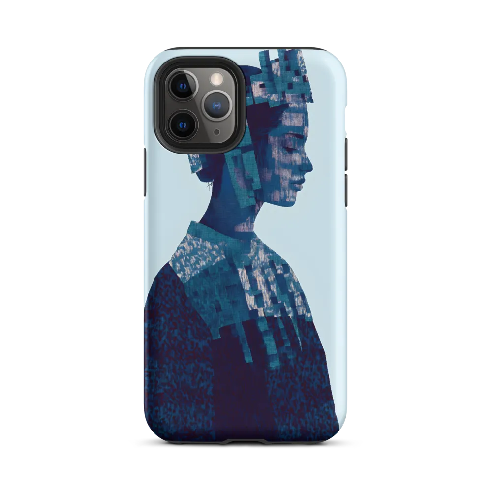Digital Portrait in Abstract Blue