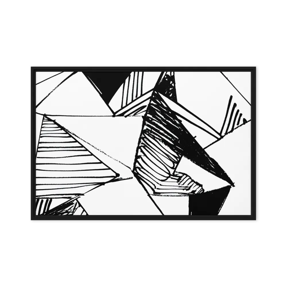 Dynamic Geometry in Ink | Canvas with Black Frame | 20″×30″