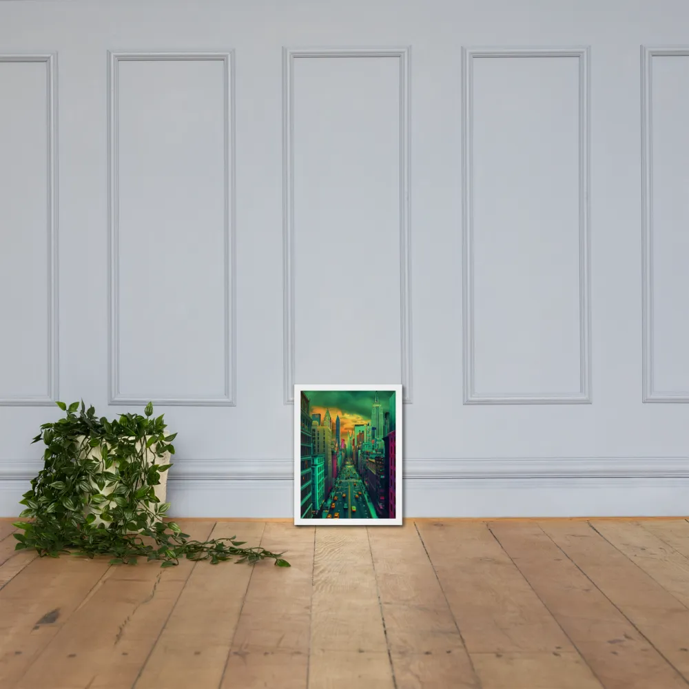 Urban Surrealism: Neon Dreams | Poster with White Frame | 12″×16″