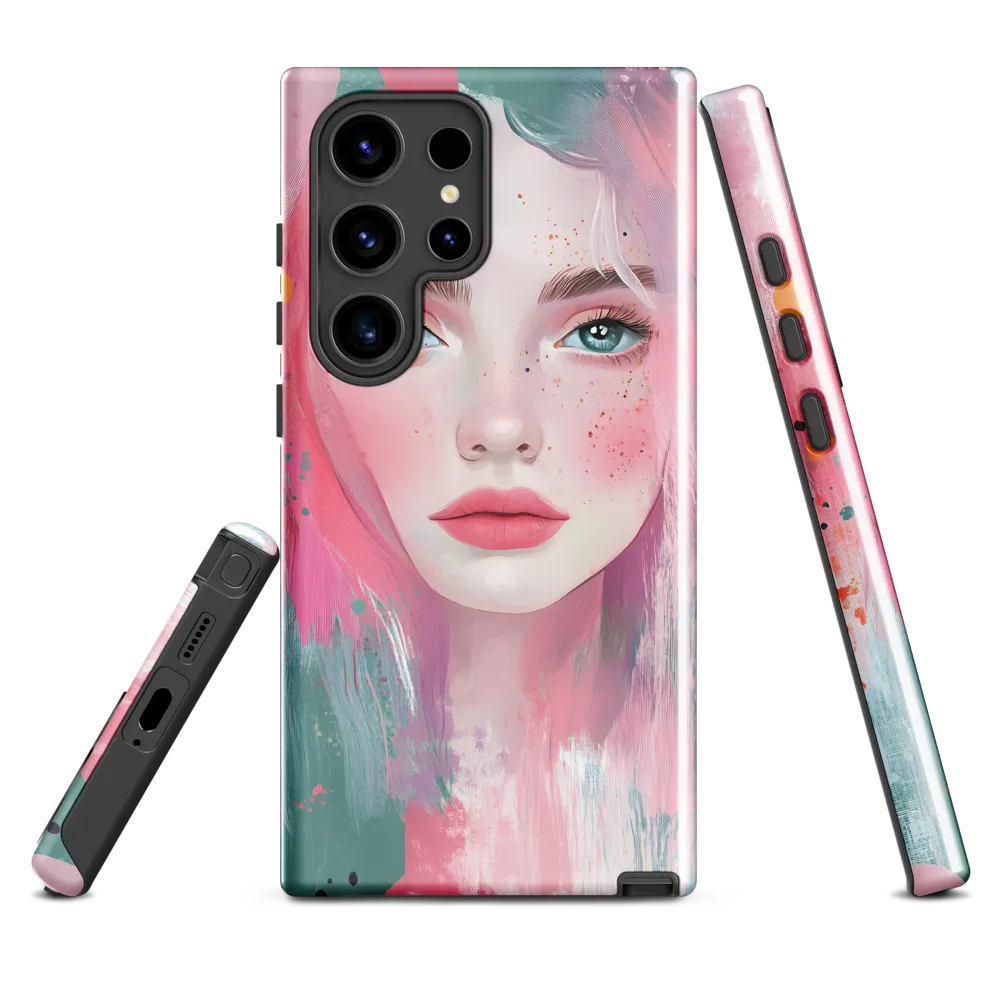 Dreamy Serenity: A Contemporary Portrait | Phone Case |  S24 Ultra | Tough Case | Glossy