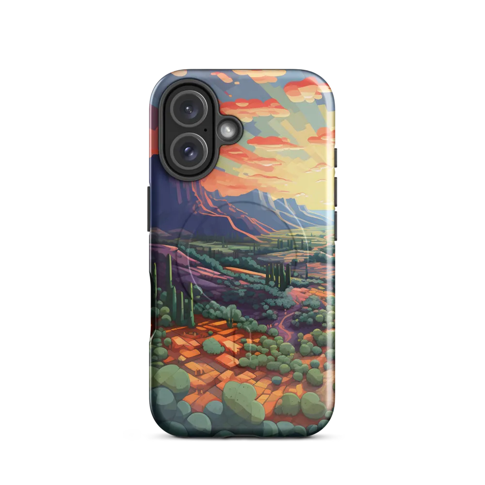 Desert Serenity at Dusk | Phone Case |  16 | MagSafe® Tough Case | Glossy