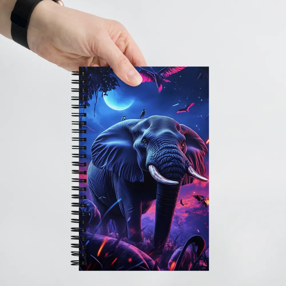 Ethereal Majesty: The Elephant of Twilight | Spiral Notebook