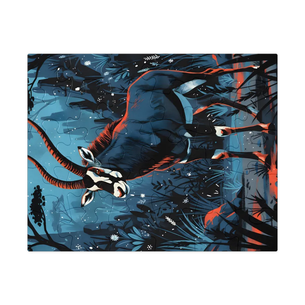 Moonlit Oryx 
 Jigsaw Puzzle in Tin Box