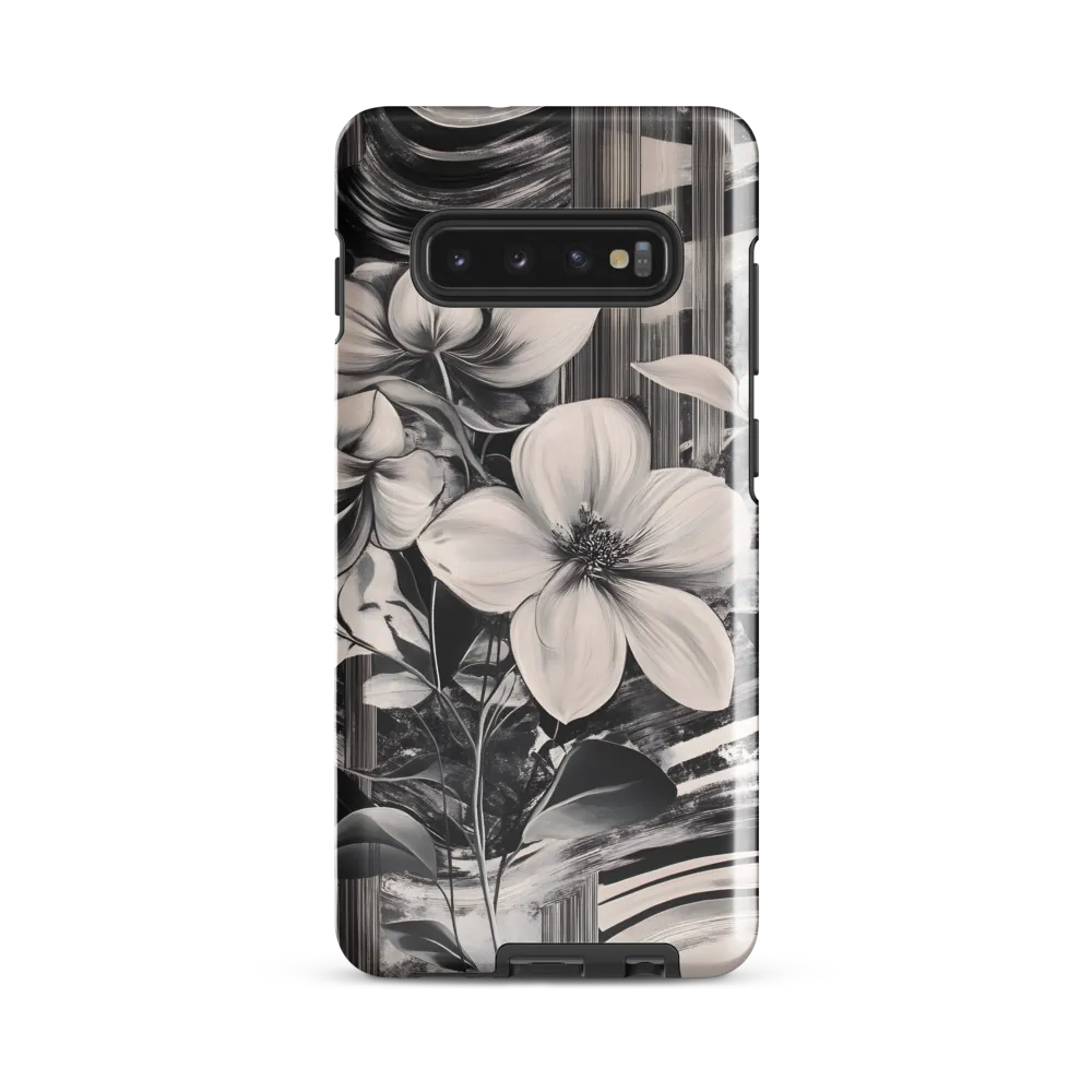 Ethereal Bloom: A Dance of Monochromes | Phone Case |  S10 Plus | Tough Case | Glossy