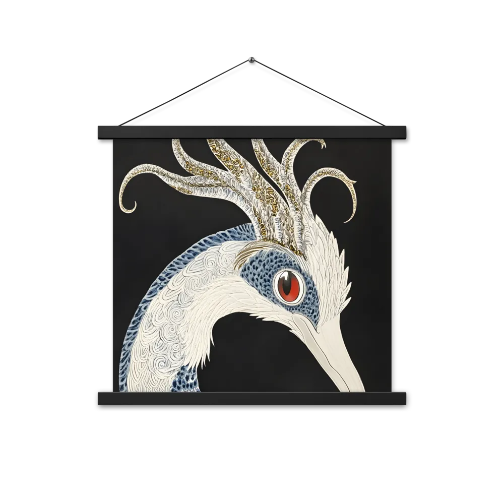 Elegance of the Majestic Peacock | Poster With Black Wood Hanger | 18″×18″