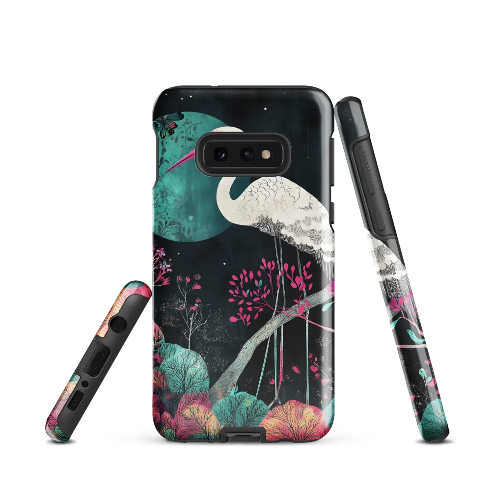 Ethereal Presence: Heron in a Floral Dreamscape