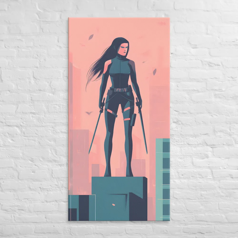 Urban Sentinel: A Warrior's Stand | Canvas | 30″×60″